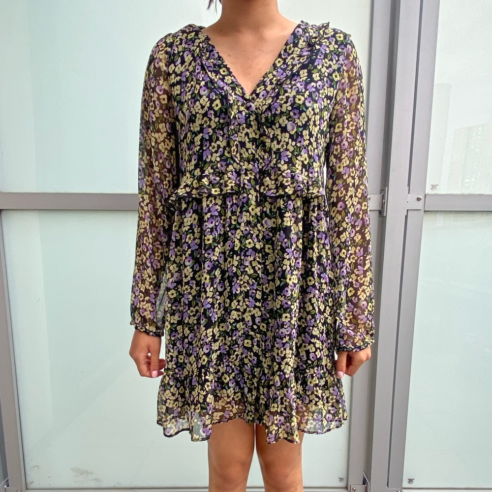 💗Zara - Buttoned Down - Flower Dress - Long Sleeves